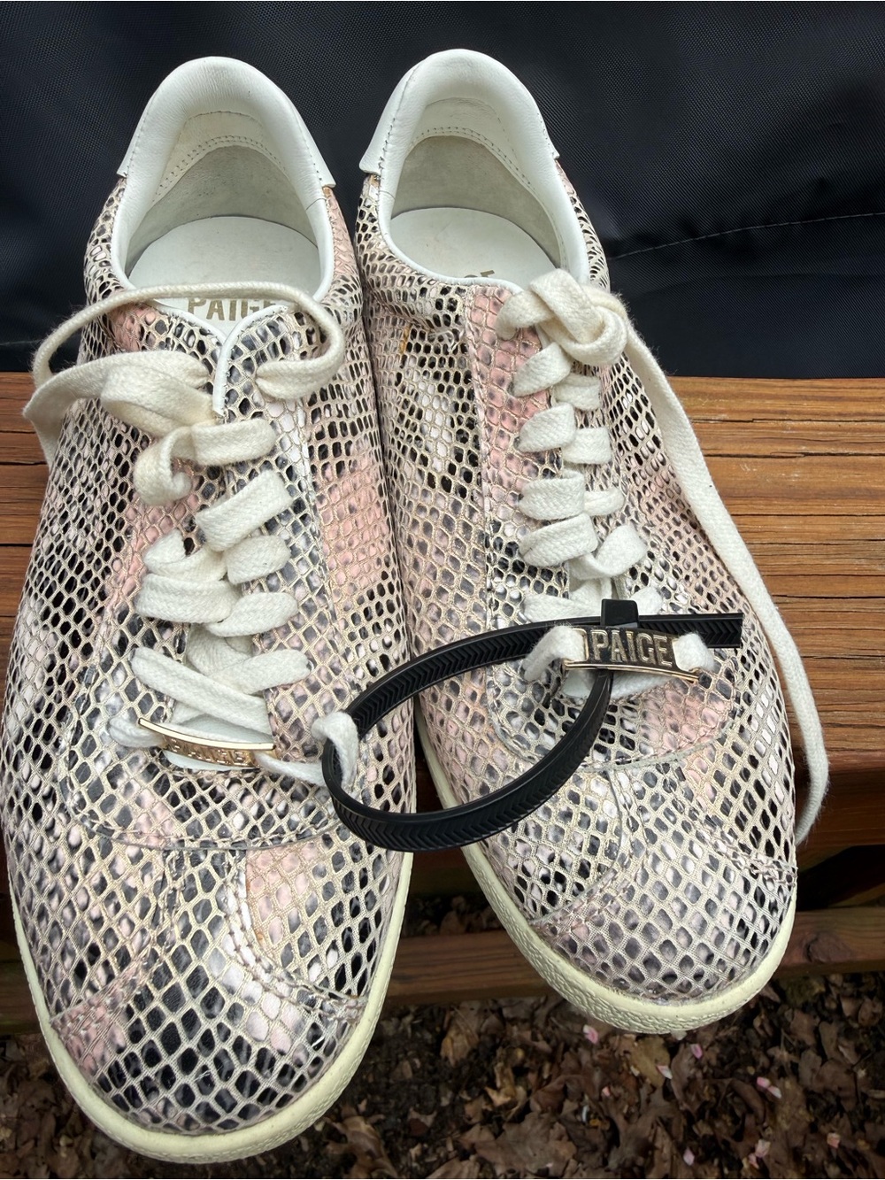 Paige Pink Snake-Print Women's Sneakers